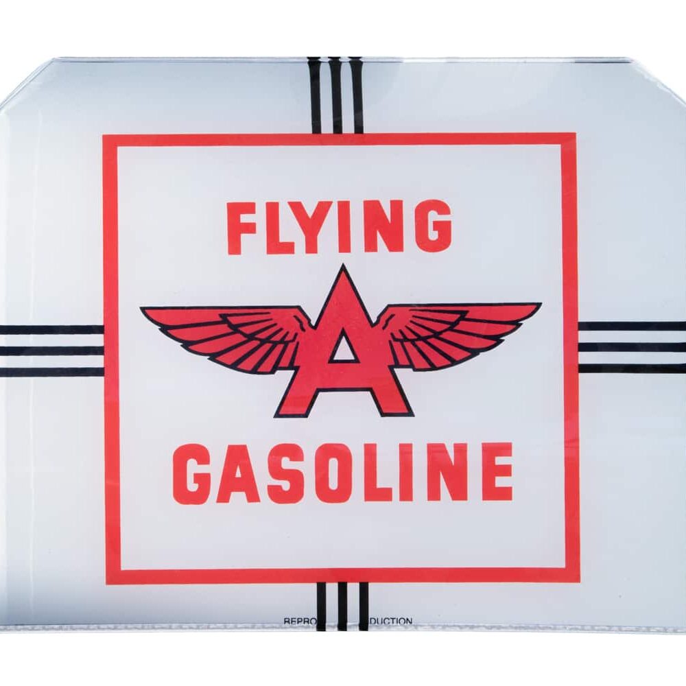 Flying A Ad Glass