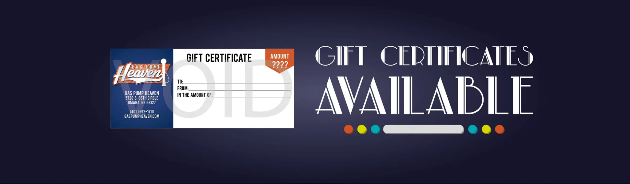 Gas Pump - Gift Certificate