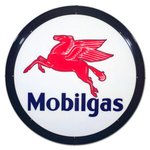 MOBIL PEGASUS ROUND LIT CAN SIGN