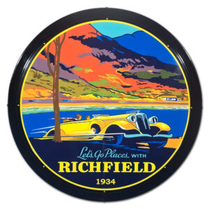RICHFIELD 1934 ROUND LIT CAN SIGN