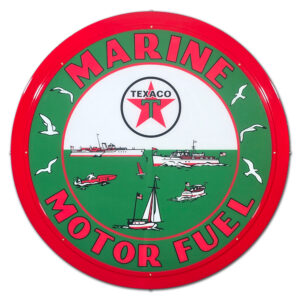 TEXACO MARINE ROUND LIT CAN SIGN